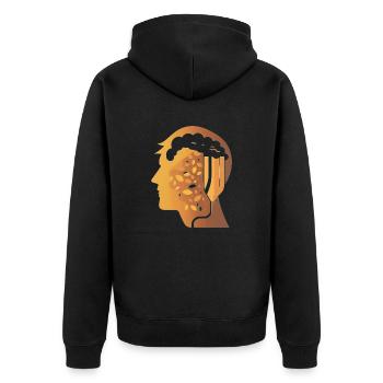 Bière artisanale dans la tête - Amateurs de bière - Veste à capuche bio Premium Unisexe - noir - Dos - Nico (187cm)