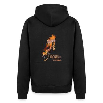Der Biker - Unisex Premium Bio Zip Hoodie - Schwarz - Hinten - Nico (187cm)