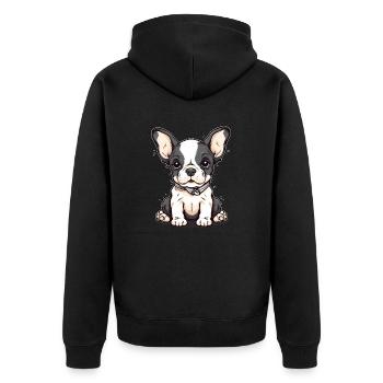Chiot mignon - Veste à capuche bio Premium Unisexe - noir - Dos - Nico (187cm)