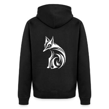 Cute Fox - Unisex Premium Bio Zip Hoodie - Schwarz - Hinten - Nico (187cm)