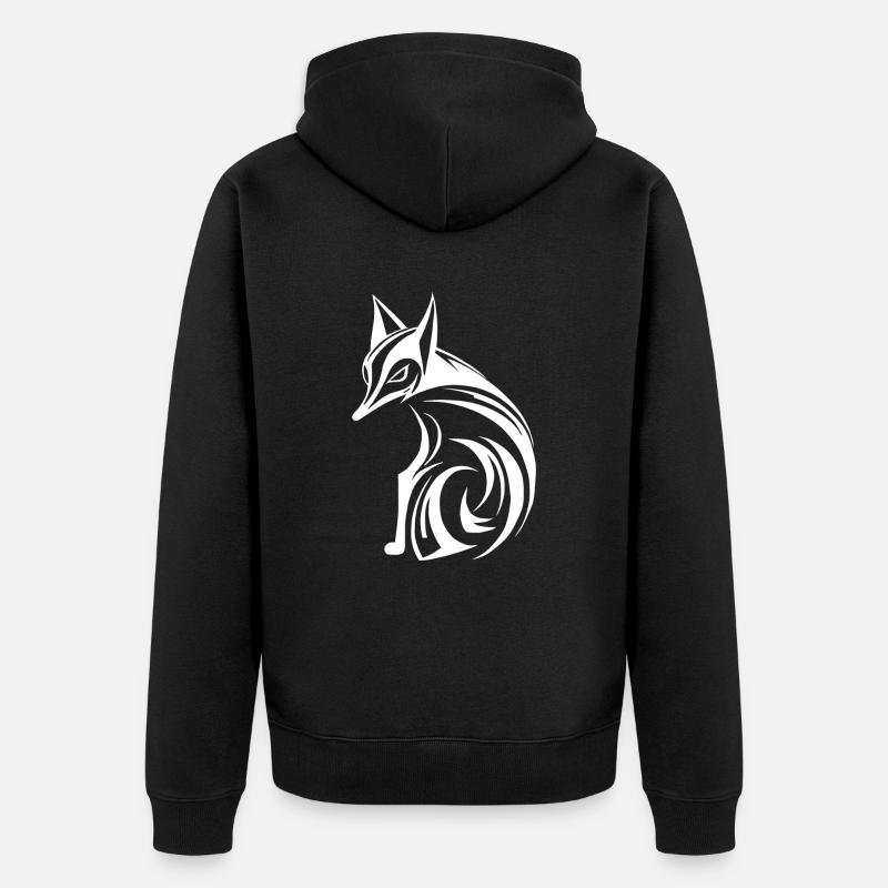 Renard mignon - Veste à capuche bio Premium Unisexe - noir