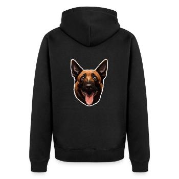 berger belge Malinois - Veste à capuche bio Premium Unisexe - noir - Dos - Nico (187cm)