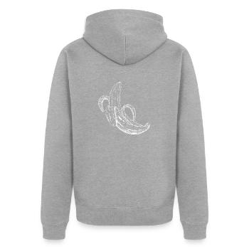 Banane pelée - Veste à capuche bio Premium Unisexe - gris chiné - Dos - Nico (187cm)