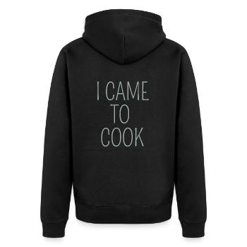 i came to cook Design für die Küche - Unisex Premium Bio Zip Hoodie - Schwarz - Hinten - Nico (187cm)