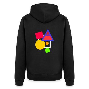 Sommer - Unisex Premium Bio Zip Hoodie - Schwarz - Hinten - Nico (187cm)