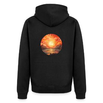 Nature Boy Sunset - Unisex Premium Organic Zip Hoodie - black - Back - Nico (187cm)