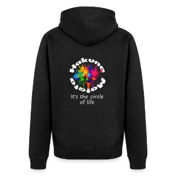 HakuMat - Unisex Premium Bio Zip Hoodie - Schwarz - Hinten - Nico (187cm)