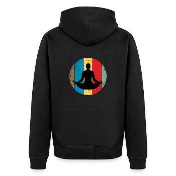 Meditation Vintage - Veste à capuche bio Premium Unisexe - noir - Dos - Nico (187cm)