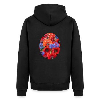 Journée des anciens combattants et du coquelicot - Veste à capuche bio Premium Unisexe - noir - Dos - Nico (187cm)