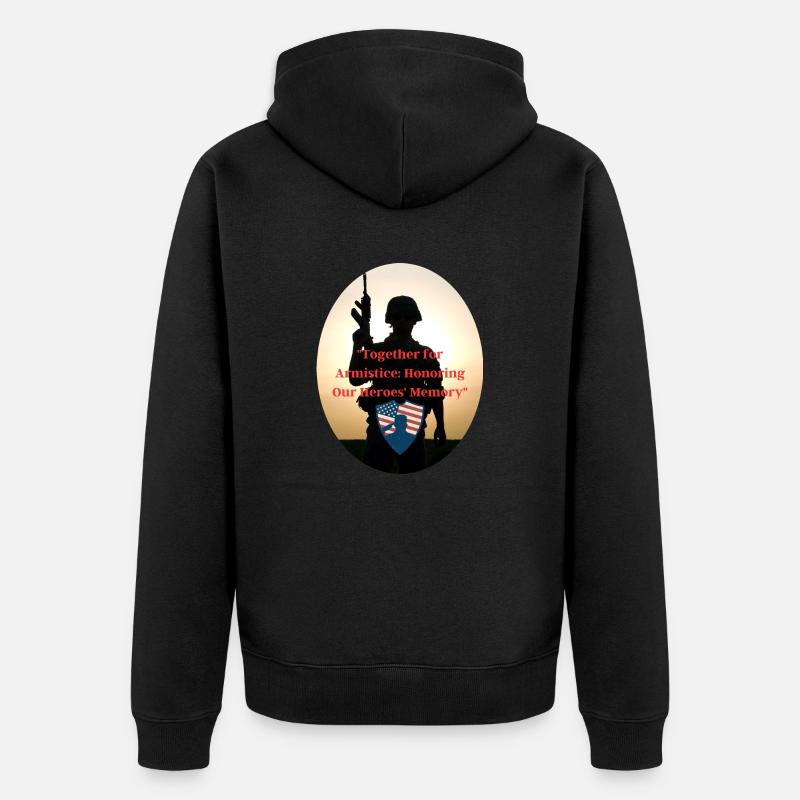 Vétérans, anciens combattant, armistice. - Veste à capuche bio Premium Unisexe - noir