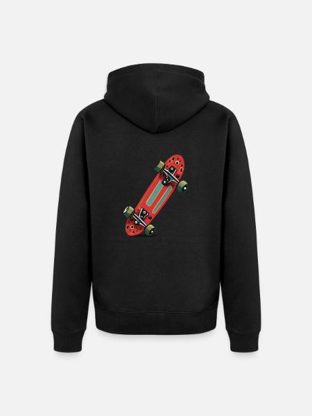 Skateboard - Unisex Premium Bio Zip Hoodie - Schwarz