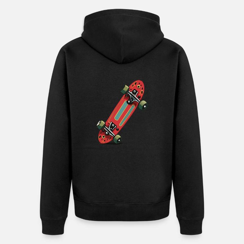 Skateboard - Unisex Premium Organic Zip Hoodie - black