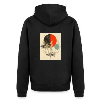 Pisces collage art astrology - Unisex Premium Organic Zip Hoodie - black - Back - Nico (187cm)