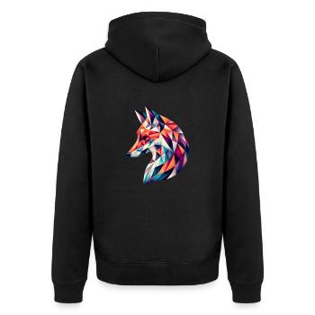 Fox vector - Unisex Premium Organic Zip Hoodie - black - Back - Nico (187cm)