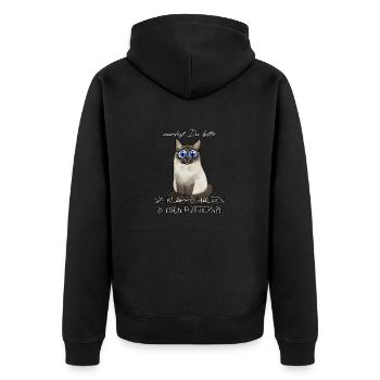 Hungry Cat - Unisex Premium Organic Zip Hoodie - black - Back - Nico (187cm)