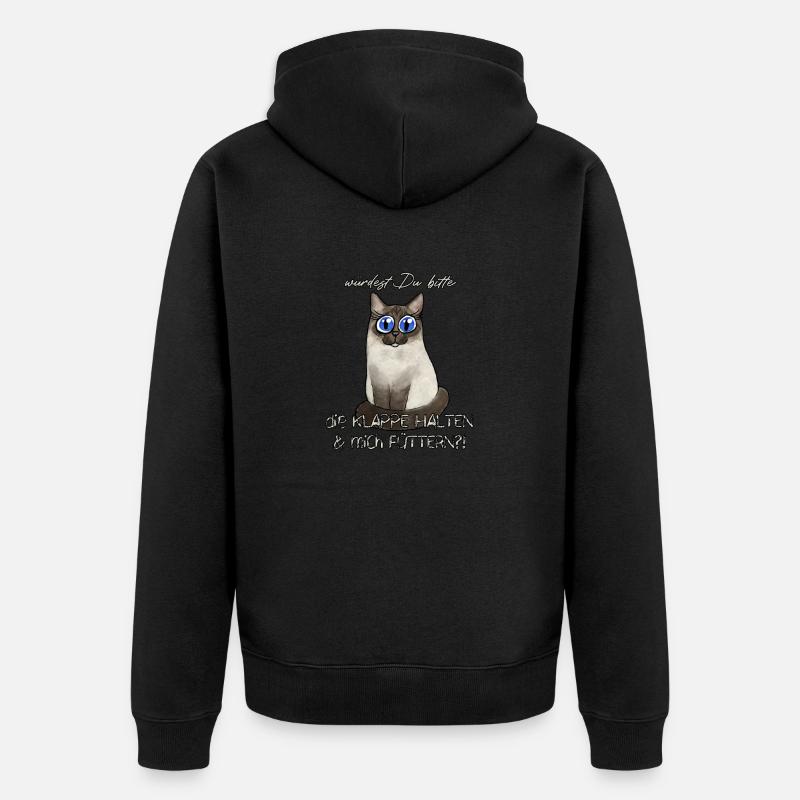 Chat affamé - Veste à capuche bio Premium Unisexe - noir