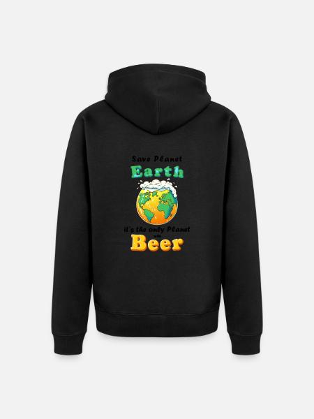 Save Planet Earth - Beer - Unisex Premium Bio Zip Hoodie - Schwarz