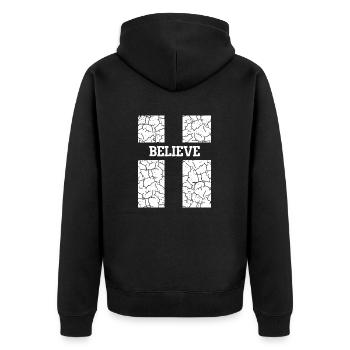 Croire Croix Jésus-Christ Foi Chrétien Amant - Veste à capuche bio Premium Unisexe - noir - Dos - Nico (187cm)