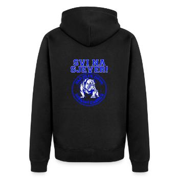 Dinamo Zagreb säubert Kroatien Bad Blue Boys BBB - Unisex Premium Bio Zip Hoodie - Schwarz - Hinten - Nico (187cm)