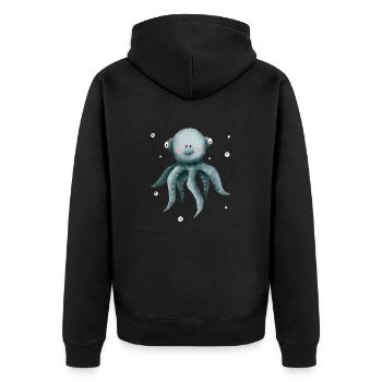 Octopus squid, cute sea creatures - Unisex Premium Organic Zip Hoodie - black - Back - Nico (187cm)