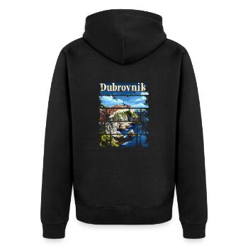 Kroatien Kroatien Reisen Sommer Kroatien Dubrovnik - Unisex Premium Bio Zip Hoodie - Schwarz - Hinten - Nico (187cm)