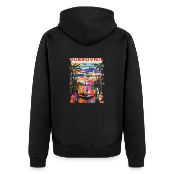 Kroatien Kroatien Reisen Sommer Kroatien Dubrovnik - Unisex Premium Bio Zip Hoodie - Schwarz - Hinten - Nico (187cm)