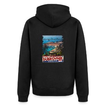 Croatia Kroatia travel summer croatia Dubrovnik - Unisex Premium Organic Zip Hoodie - black - Back - Nico (187cm)