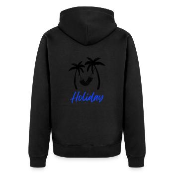 Palms Relax Holiday1 - Unisex Premium Organic Zip Hoodie - black - Back - Nico (187cm)