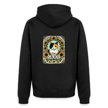 Der Kattun - Unisex Premium Bio Zip Hoodie - Schwarz - Hinten - Nico (187cm)