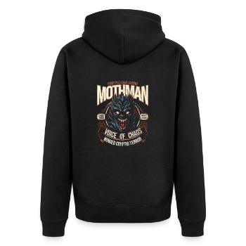 Mothman since 1966 Stimme des Chaos West Virginia - Unisex Premium Bio Zip Hoodie - Schwarz - Hinten - Nico (187cm)