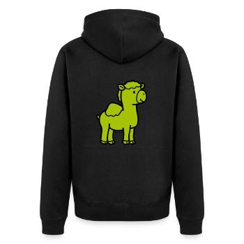 Bande dessinée de chameau - Veste à capuche bio Premium Unisexe - noir - Dos - Nico (187cm)