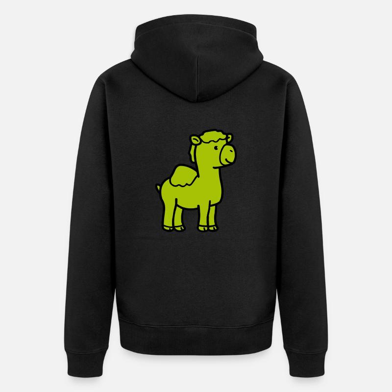 Bande dessinée de chameau - Veste à capuche bio Premium Unisexe - noir
