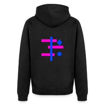 Abstraktimus - Unisex Premium Bio Zip Hoodie - Schwarz - Hinten - Nico (187cm)