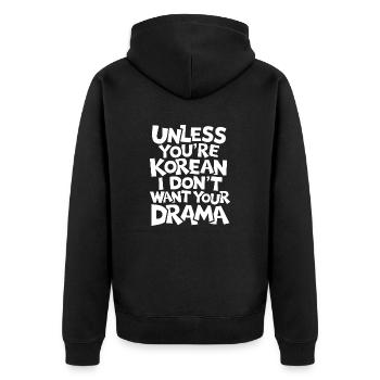 Stylish design for K-pop enthusiasts - Unisex Premium Organic Zip Hoodie - black - Back - Nico (187cm)