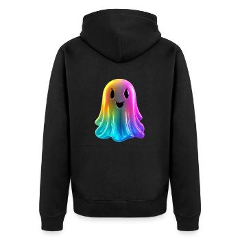Fantôme coloré - Veste à capuche bio Premium Unisexe - noir - Dos - Nico (187cm)