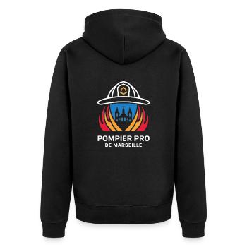 Pompier Pro de Marseille - Veste à capuche bio Premium Unisexe - noir - Dos - Nico (187cm)