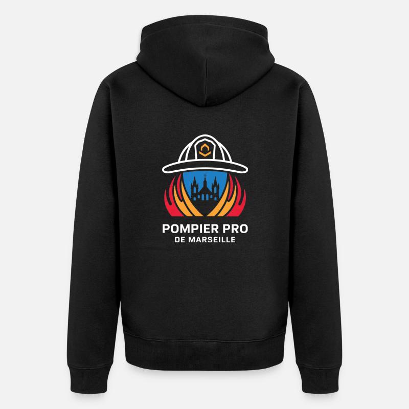Pompier Pro de Marseille - Veste à capuche bio Premium Unisexe - noir
