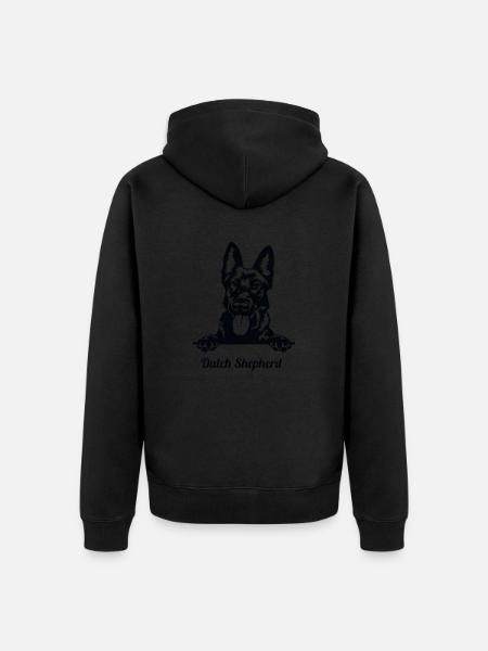 Cartoon Duitse Herder - Dutch Shepherd - Unisex Premium Organic Zip Hoodie - black