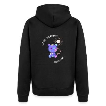 Good Morning Sunshine - Unisex Premium Organic Zip Hoodie - black - Back - Nico (187cm)