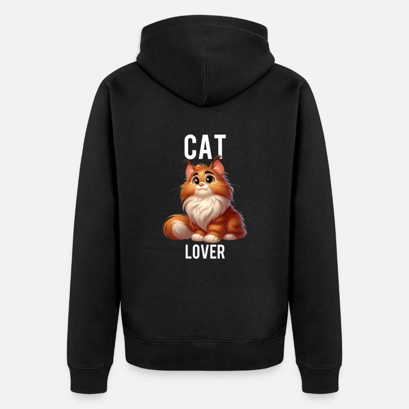 cat lover - Veste à capuche bio Premium Unisexe - noir