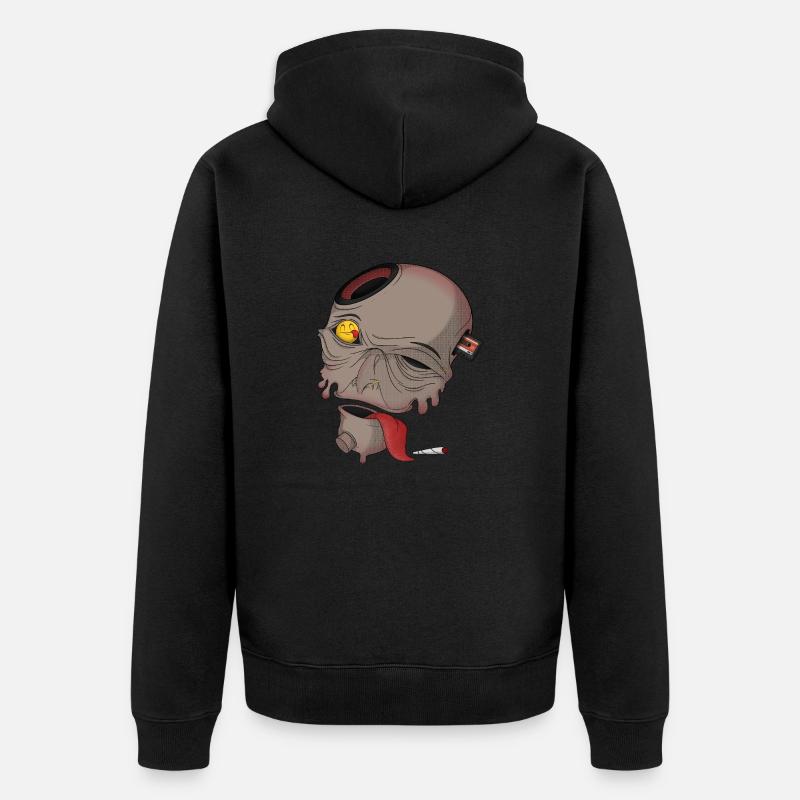 Crâne de surcharge audio - Veste à capuche bio Premium Unisexe - noir