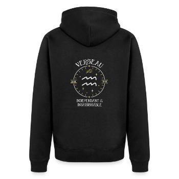 Du signe du Verseau - Indépendant et insaisissable - Veste à capuche bio Premium Unisexe - noir - Dos - Nico (187cm)