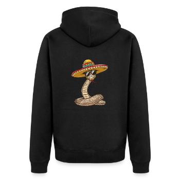 Serpent Cobra Bande Dessinée Drôle Sombrero - Veste à capuche bio Premium Unisexe - noir - Dos - Nico (187cm)