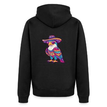 Aigle Bande Dessinée Drôle Sombrero - Veste à capuche bio Premium Unisexe - noir - Dos - Nico (187cm)
