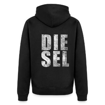 Conception de lettrage diesel pour les conducteurs diesel - Veste à capuche bio Premium Unisexe - noir - Dos - Nico (187cm)