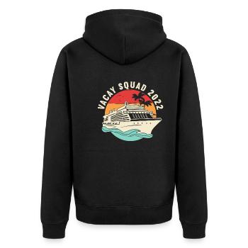 Vacay Squad Family Holidays - Unisex Premium Organic Zip Hoodie - black - Back - Nico (187cm)