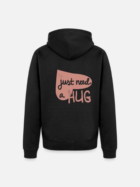 Embrace Motivation Heart - Unisex Premium Organic Zip Hoodie - black