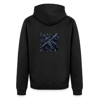 Schaltungsarme - Unisex Premium Bio Zip Hoodie - Schwarz - Hinten - Nico (187cm)