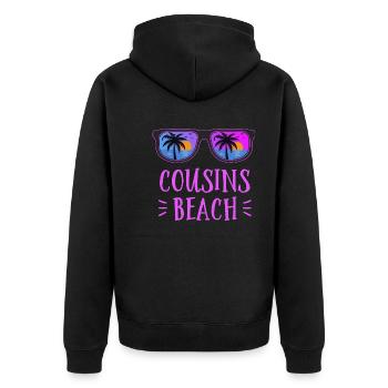 Plage de Cousins - Veste à capuche bio Premium Unisexe - noir - Dos - Nico (187cm)