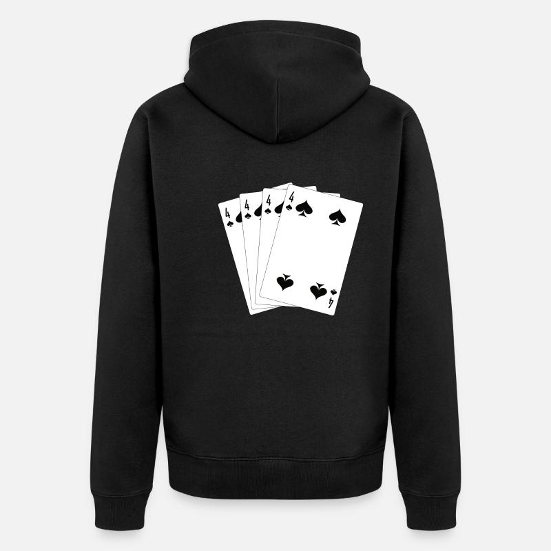 Cartes à jouer - Veste à capuche bio Premium Unisexe - noir